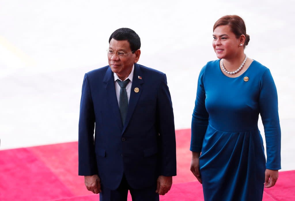 Philippine president Rodrigo Duterte and his daughter Sara Duterte-Carpio (AFP via Getty)