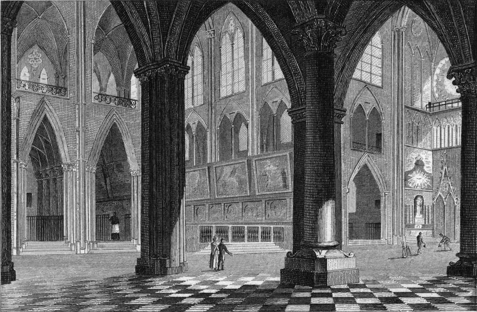 The central nave of Notre-Dame circa 1800. The cathedral's former iterations could serve as an inspiration to its new architects and designers.