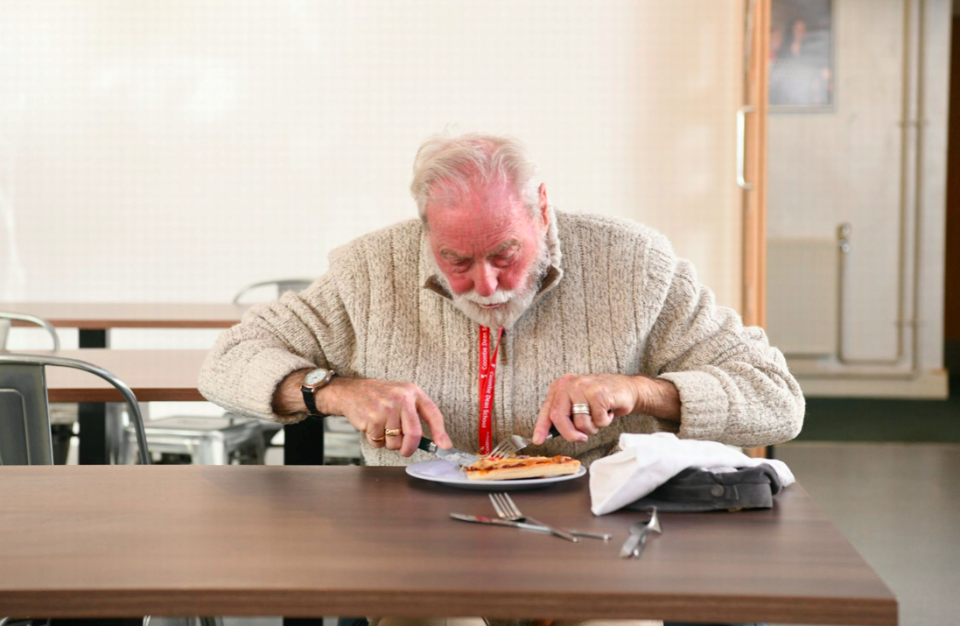 Cyril Aggett has been invited for lunch with school children every day after losing his wife (SWNS)