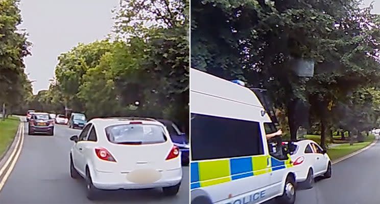 Thumbs up! Police pull over the impatient driver (Mercury)