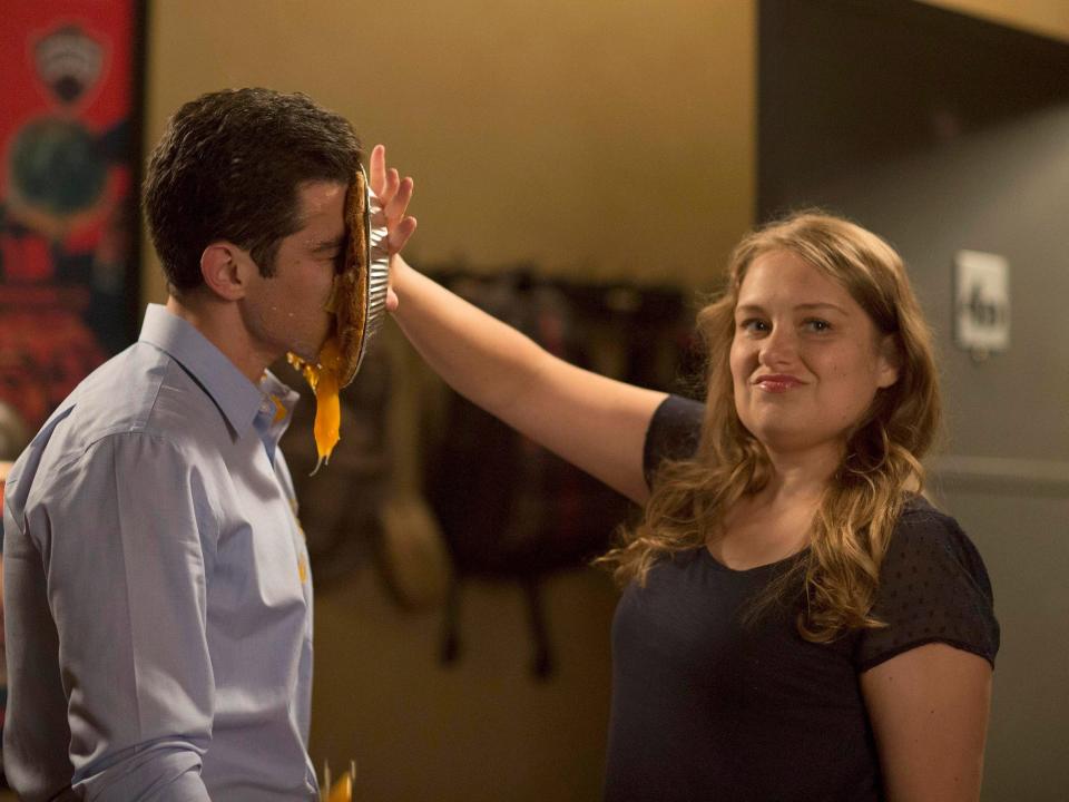 Max Greenfield and Merritt Wever on season three of "New Girl."