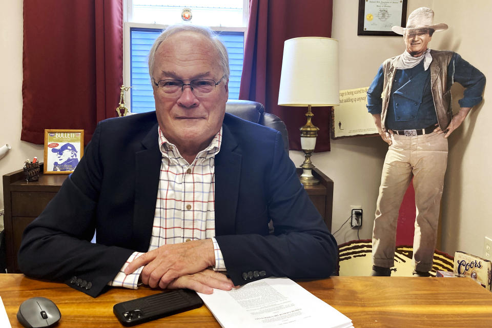 Tom King, President Tom King, president of the plaintiff New York State Rifle and Pistol Association, speaks in his office, in East Greenbush, N.Y., Thursday, June 23, 2022. In a major expansion of gun rights, the Supreme Court said Thursday that Americans have a right to carry firearms in public for self-defense. (AP Photo/Michael Hill)