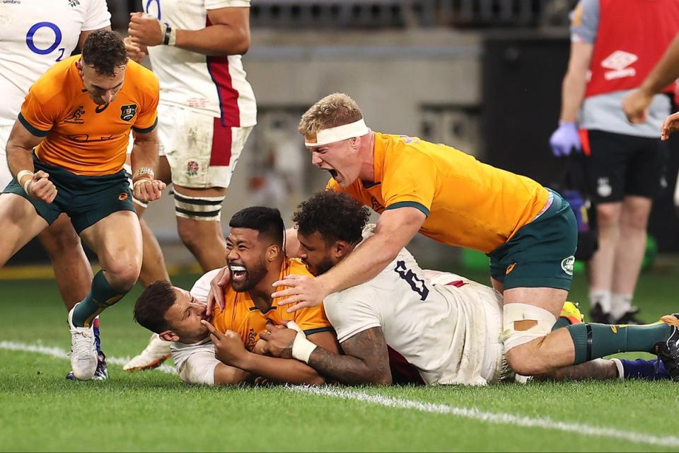 Hooker Folau Fainga’a notched either side of tries from Jordan Petaia and Pete Samu (Getty Images)