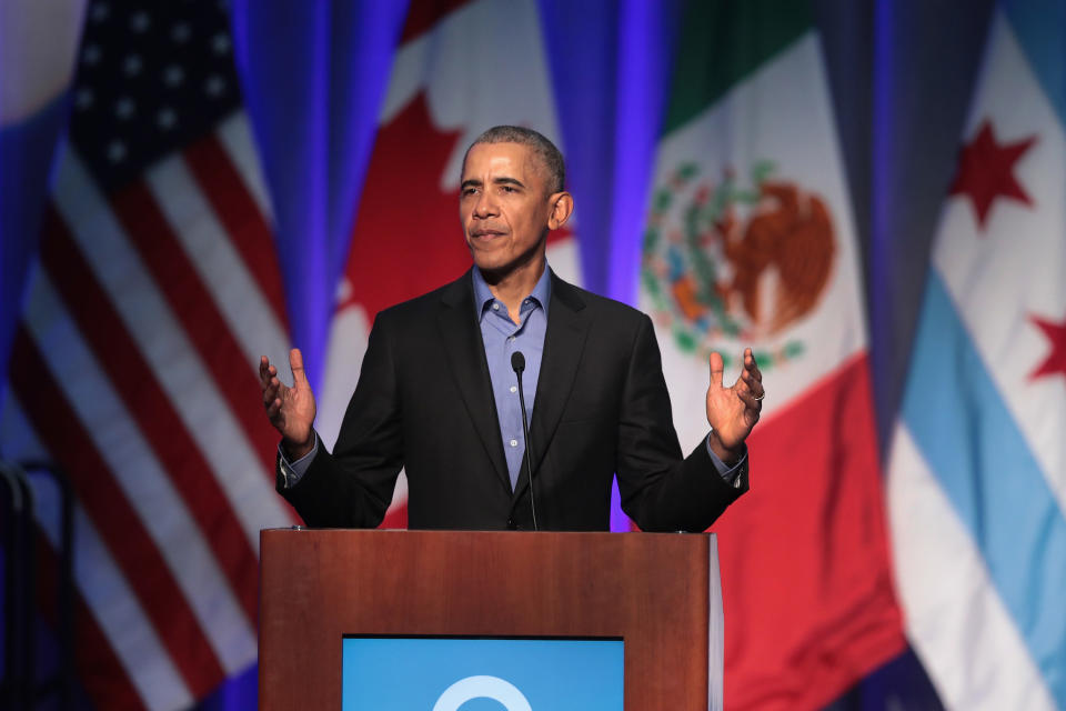 Oh hi, Obama. (Photo: Scott Olson via Getty Images)