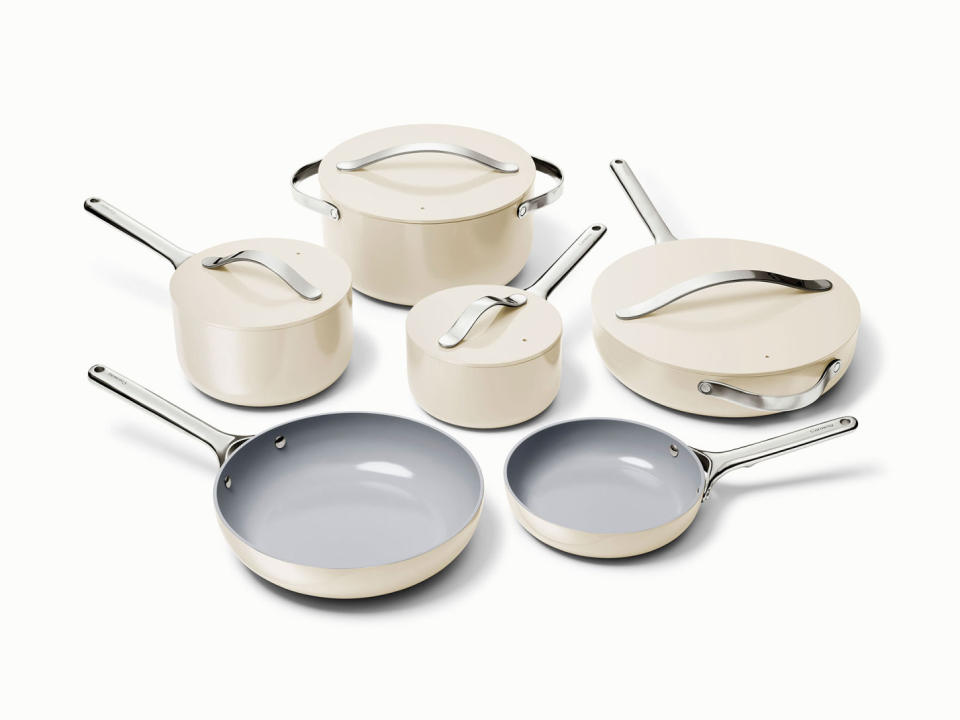 <p><a href="https://go.redirectingat.com?id=74968X1596630&url=https%3A%2F%2Fwww.carawayhome.com%2Fproducts%2Fdeluxe-cookware-set%2F&sref=https%3A%2F%2Fwww.bestproducts.com%2Fparenting%2Fg60146412%2Fluxury-gifts-for-mom%2F" rel="nofollow noopener" target="_blank" data-ylk="slk:Shop Now;elm:context_link;itc:0;sec:content-canvas" class="link ">Shop Now</a></p><p>Cookware & Minis Set</p><p>carawayhome.com</p><p>$595.00</p>