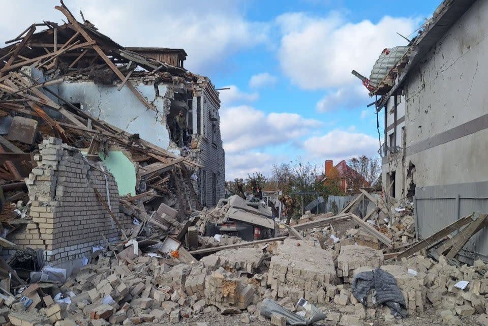 A house in Skadovsk on the southern Ukrainian coast in occupied territories was destroyed this morning (Telegram)