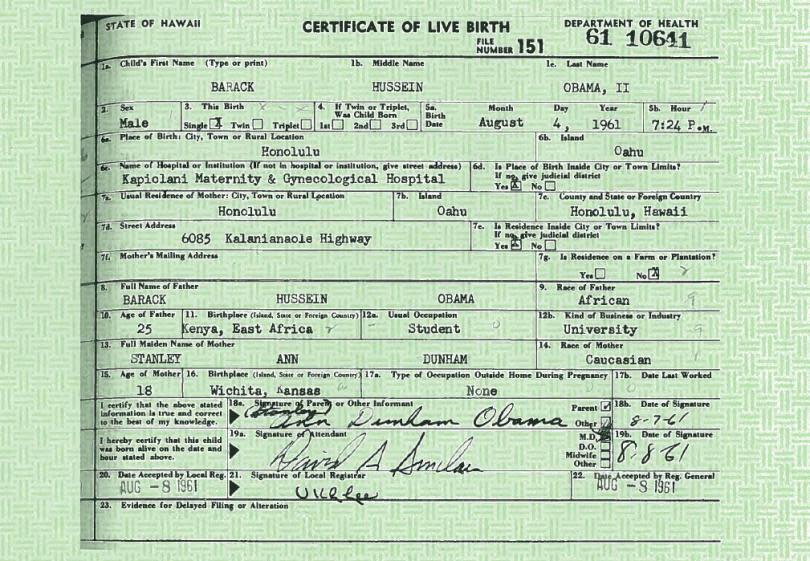 obama birth certificate