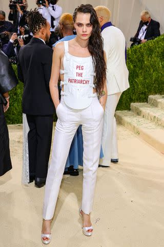 <p>Theo Wargo/Getty</p> Cara Delevingne at the 2021 Met Gala