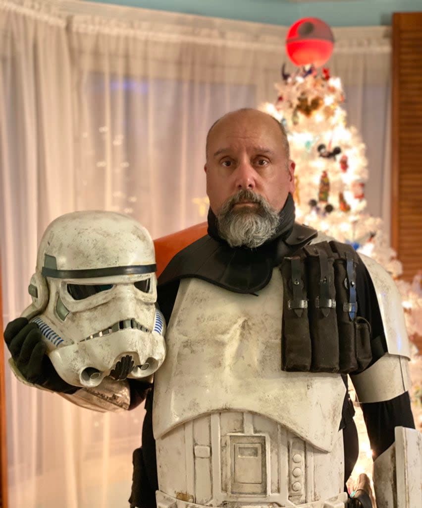 Edward Healy attended Toronto Comicon 13 years ago. A connection he made there, brought him into the fold as a member of the 501st Canadian Garrison, whose members cosplay as Star Wars characters at events throughout the year, raising money for a good cause. (Submitted by Edward Healy - image credit)