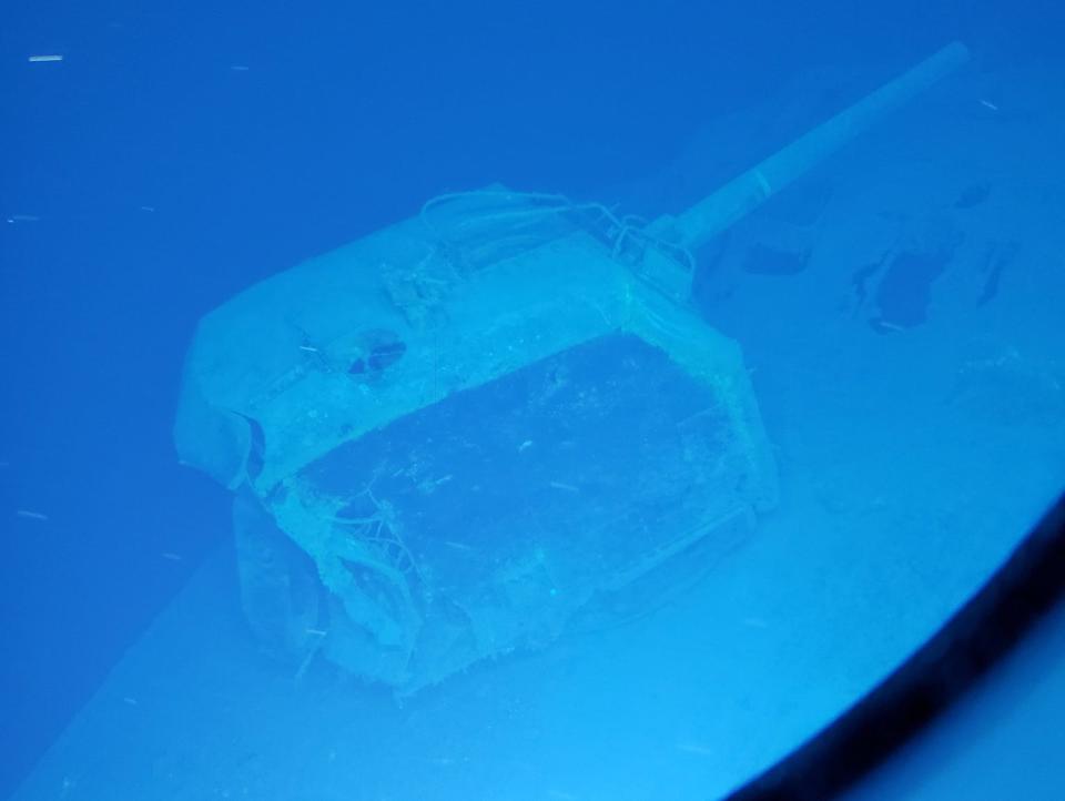 An underwater shot of the sunken Sammy B ship.