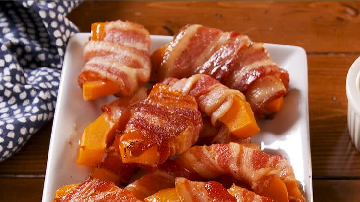 bacon wrapped butternut squash fries