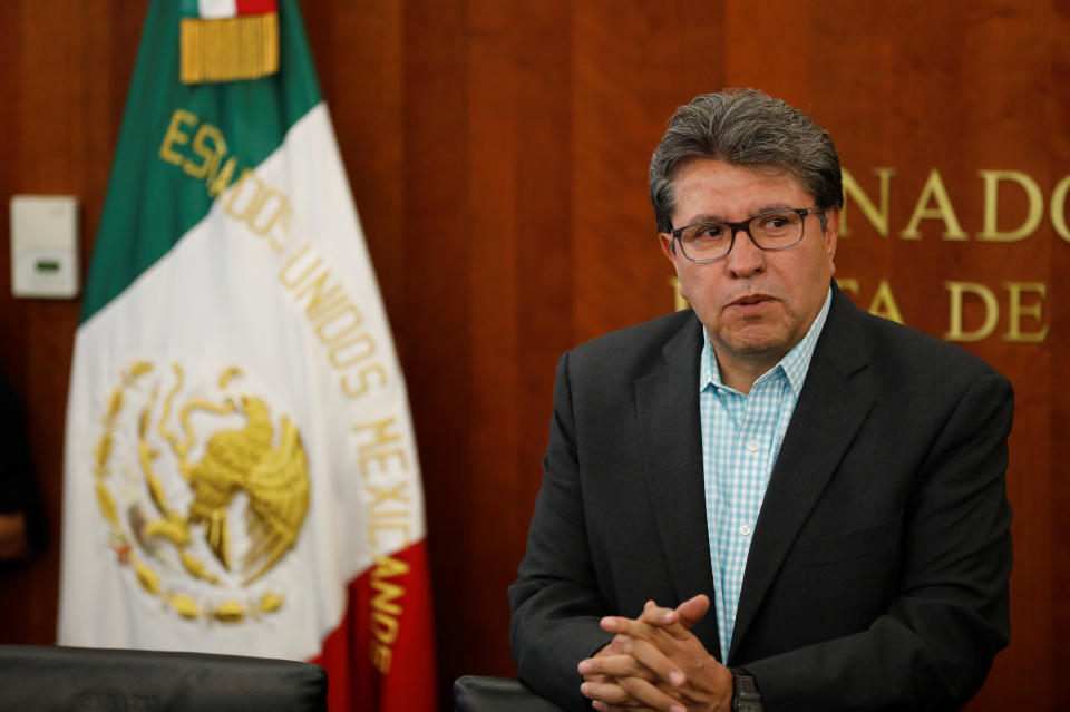 Mexican Senator Ricardo Monreal looks on at the delivery of the United States-Mexico-Canada Agreement (USMCA) deal in the Senate building in Mexico City, Mexico May 30, 2019 REUTERS/Carlos Jasso