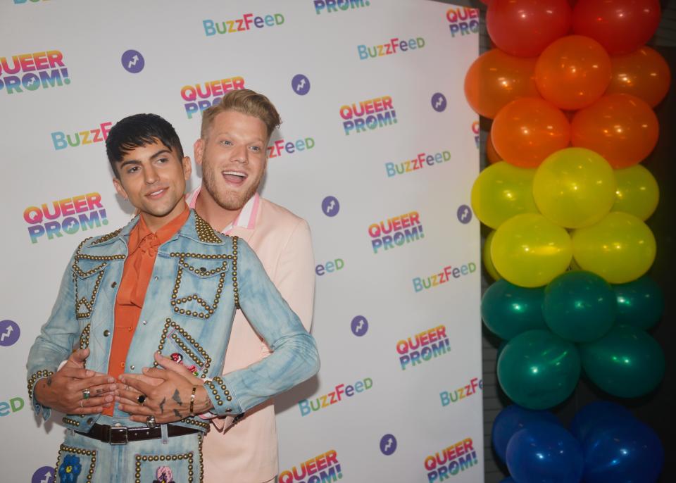 Mitch Grassi (L) and Scott Hoying of Pentatonix attend the Inaugural Queer Prom for LGBT Youth, held May 2017 in Los Angeles. The findings of the CDC reveal what those who work with LGBTQ youth have been seeing for some time, especially among transgender and non-binary youth, who experience higher rates of suicidality and depression.