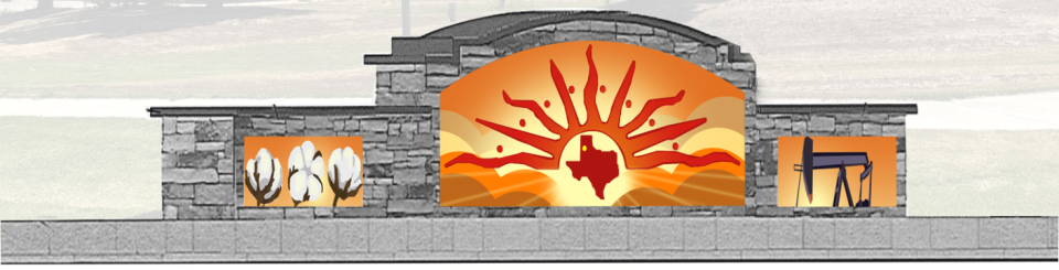 This mockup shows what Levelland's new mosaic wall could look like when finished. The wall, which will include six tile mosaics depicting South Plains life, will be located at the intersection of U.S. Highway 385 and FM 300 and should be done by the beginning of 2024.