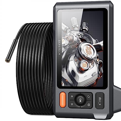 DEPSTECH DS520 5" IPS Screen Industrial Borescope, 0.25in Probe HD Endoscope Camera with Lights…