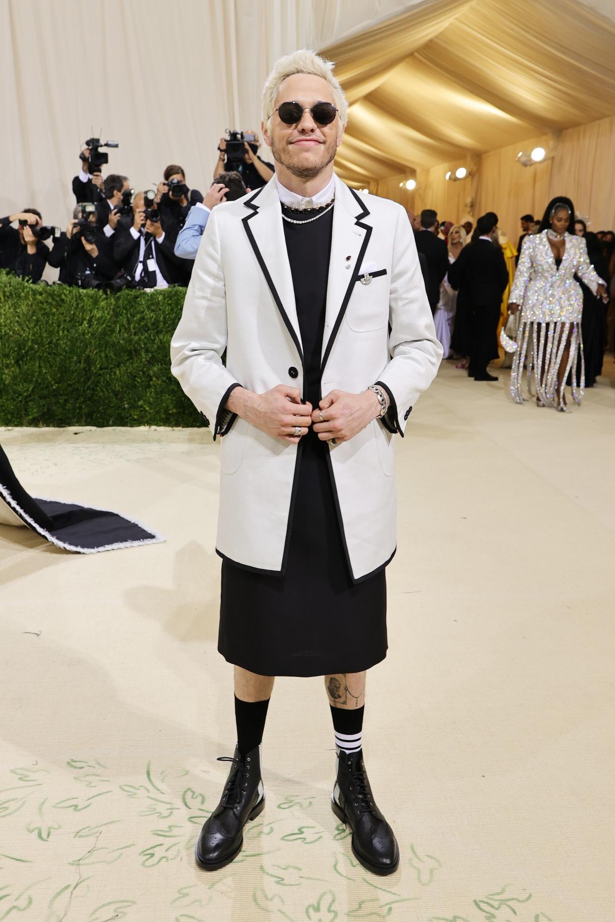Pete Davidson attends The 2021 Met Gala Celebrating In America: A Lexicon Of Fashion at Metropolitan Museum of Art on Sept. 13, 2021 in New York.