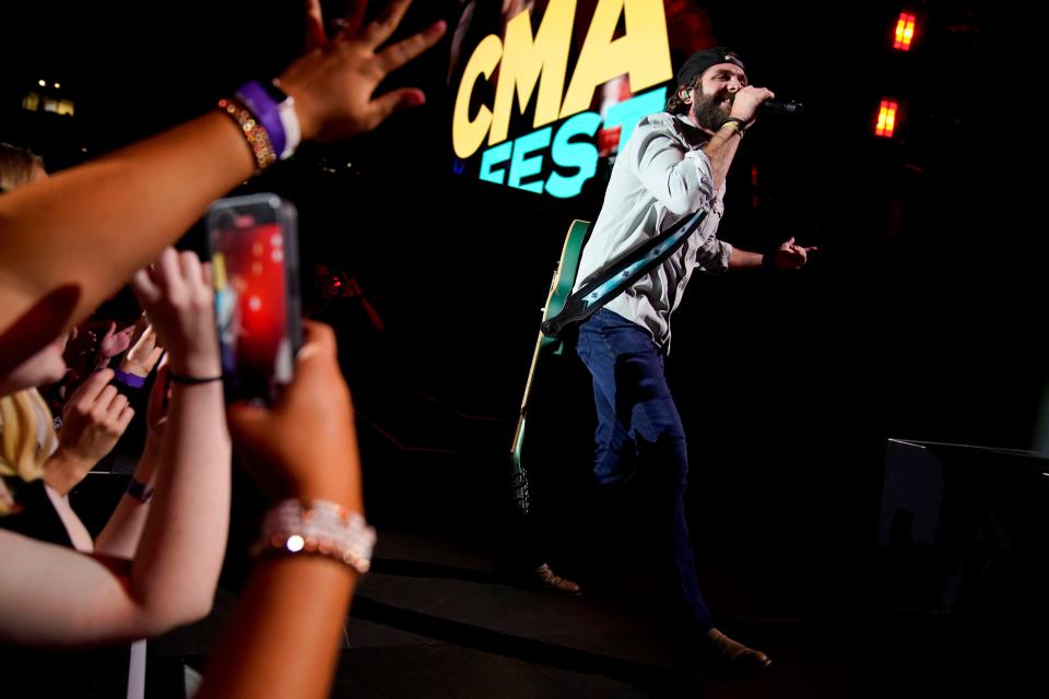 Thomas Rhett performs during CMA Fest at Nissan Stadium Friday, June 10, 2022 in Nashville, Tennessee.