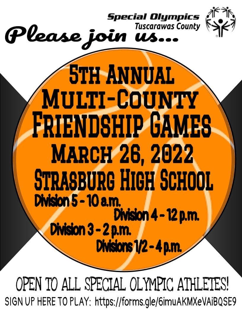 The 5th Annual Multi-County Friendship Games will take place at Strasburg March 26.