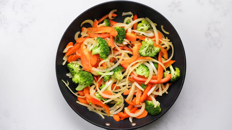 vegetables in skillet