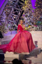 Miss USA, Olivia Culpo, competes in an evening gown of her choice as one of the top ten contestants during this year's LIVE NBC Telecast of the 2012 Miss Universe Competition at PH Live in Las Vegas, Nevada on December 19, 2012. HO/Miss Universe Organization L.P., LLLP