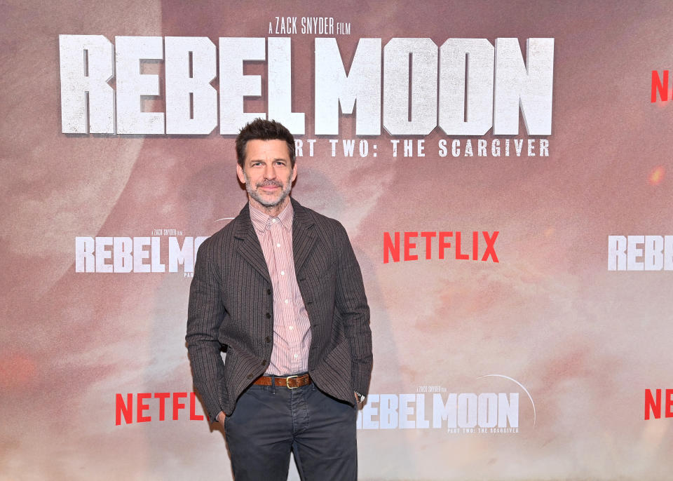 NEW YORK, NEW YORK - APRIL 05: Zack Snyder attends Netflix's Rebel Moon Part Two: The Scargiver New York Screening at AMC Lincoln Square Theater on April 05, 2024 in New York City. (Photo by Roy Rochlin/Getty Images for Netflix)