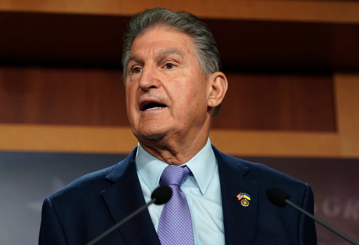Sen. Joe Manchin, D-W.Va., speaks during a news conference Sept. 20, 2022, at the Capitol in Washington.  (Copyright 2022 The Associated Press. All rights reserved.)