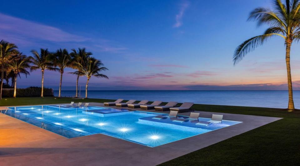 An estate in Manalapan at 1040 S. Ocean Blvd. has an oceanfront swimming pool. The property was just listed for $89 million.