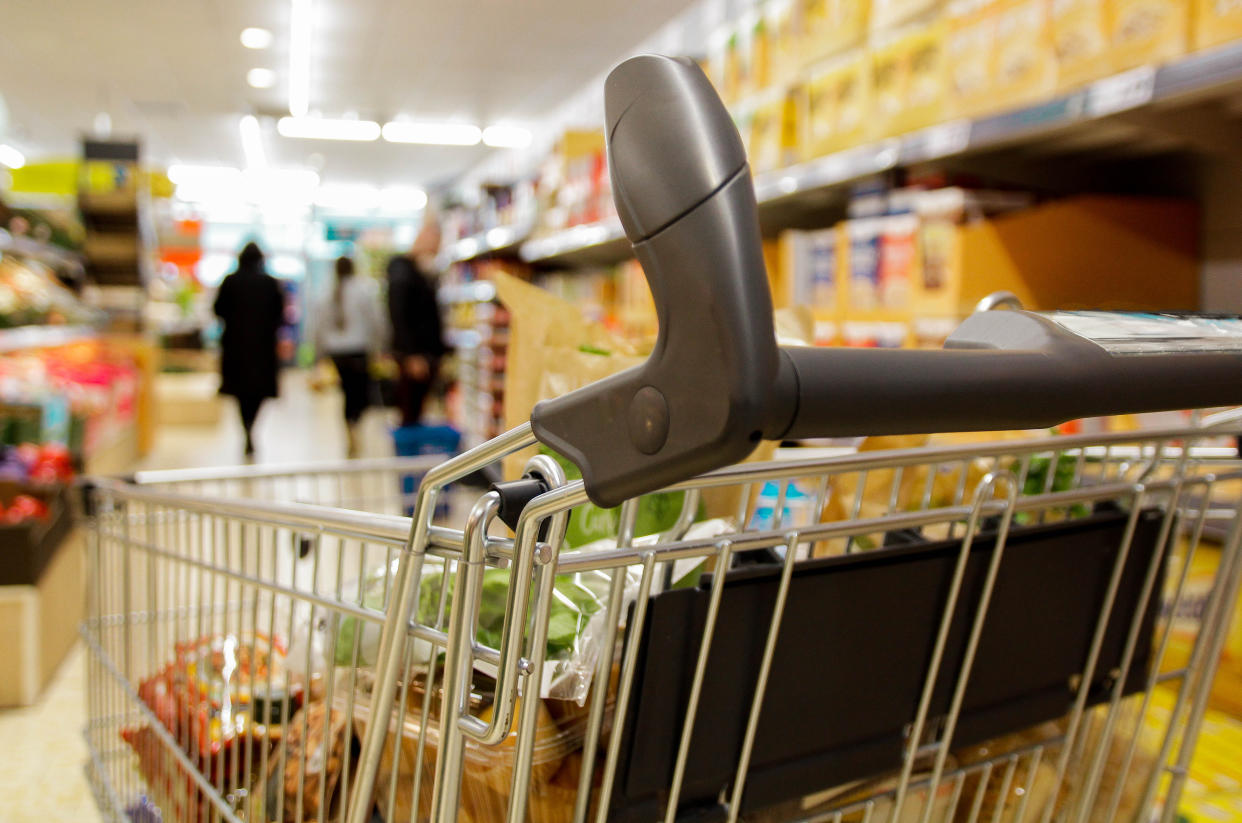 Shopping cart, close up