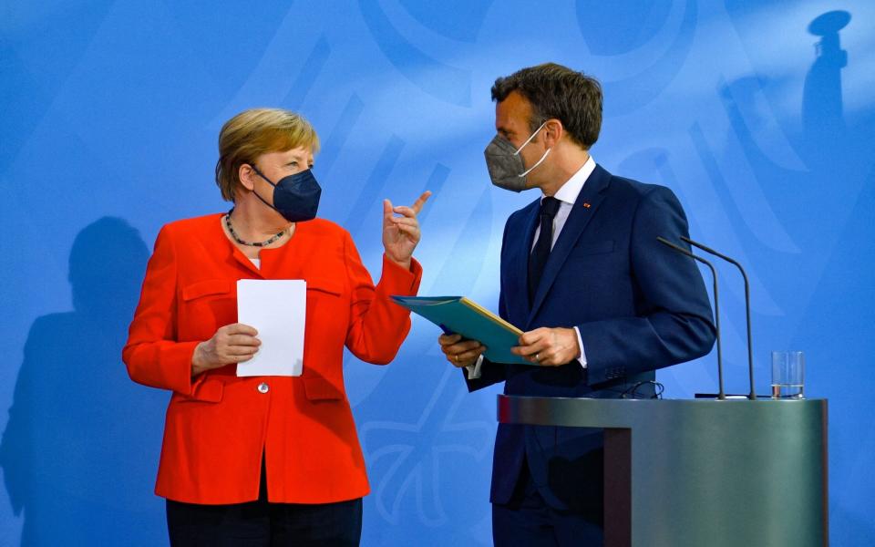 Merkel and Macron - John MACDOUGALL/AFP