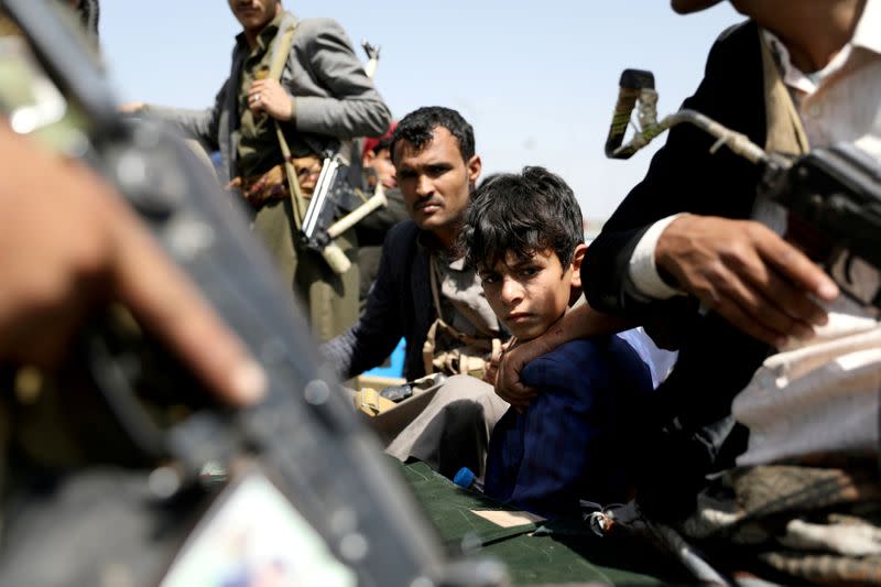 FILE PHOTO: Houthis hold military funeral for fighters killed in battles against government forces