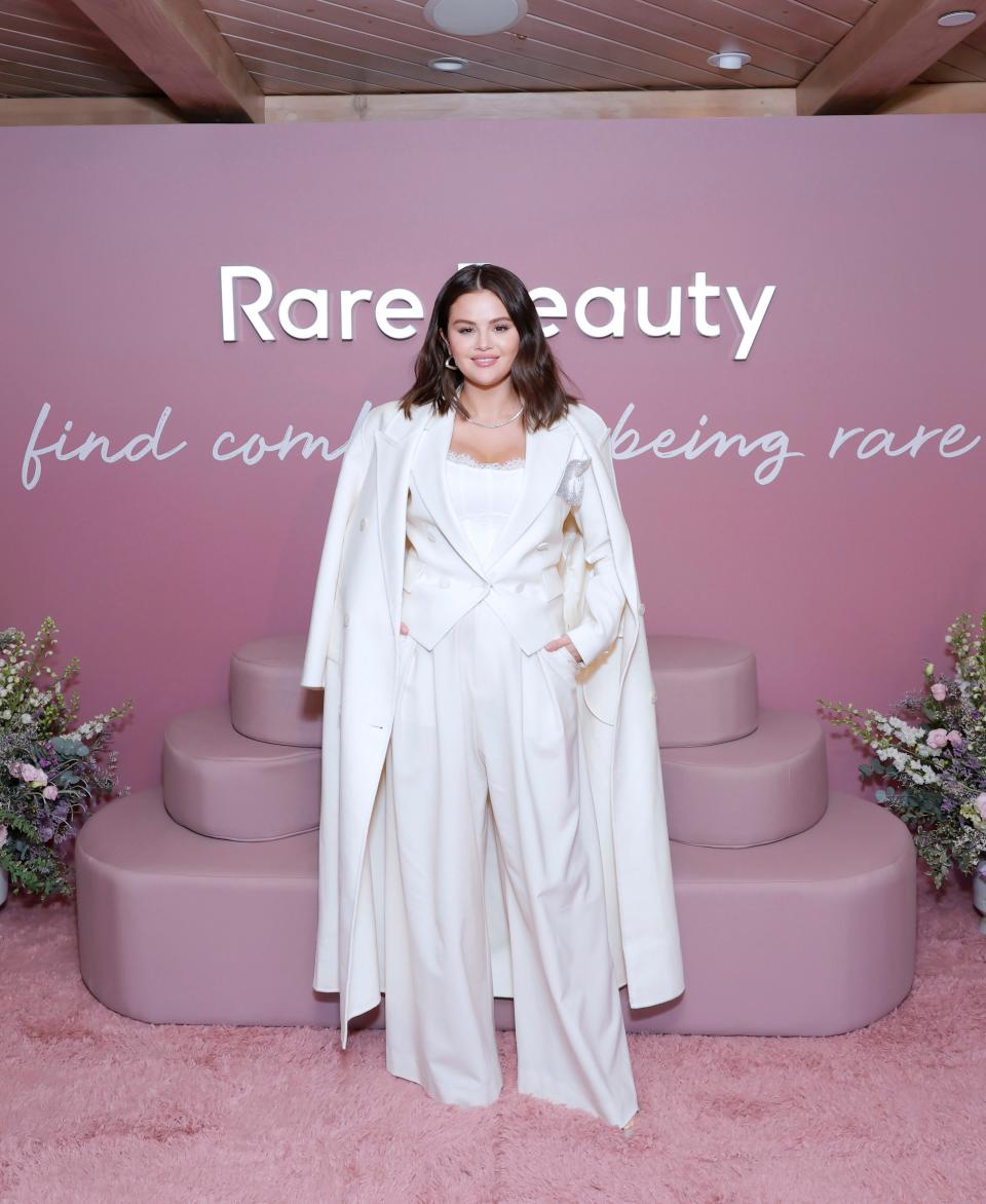 <h1 class="title">Selena Gomez Celebrates The Launch Of Rare Beauty's Find Comfort Body Collection In LA</h1><cite class="credit">Stefanie Keenan/Getty Images</cite>