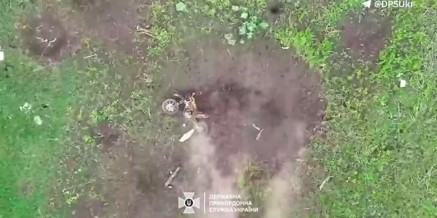 Russian motorcycle attacking Ukrainian positions destroyed by border guards