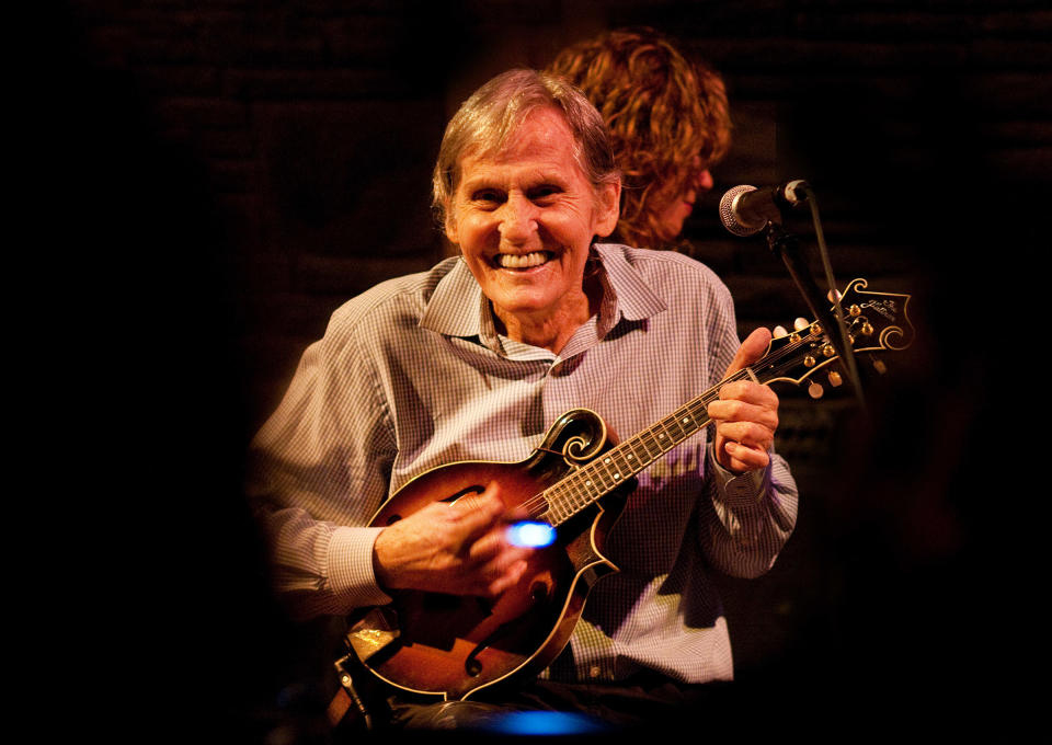 In this May 15, 2010 photo, Levon Helm performs on the mandolin during a Ramble performance at Helm's barn in Woodstock, N.Y. Helm, who was in the final stages of his battle with cancer,<a href="http://www.huffingtonpost.com/2012/04/19/levon-helm-dead-the-band-cancer-battle_n_1434772.html"> died Thursday, April 19, 2012 in New York.</a> He was 71. He was a key member of The Band and lent his distinctive Southern voice to classics like "The Weight" and "The Night They Drove Old Dixie Down."