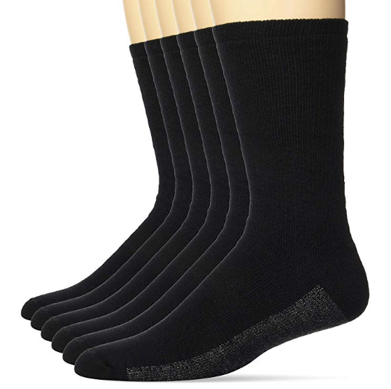 Hanes Men's 6-Pack FreshIQ Sport Cuts Crew Socks 