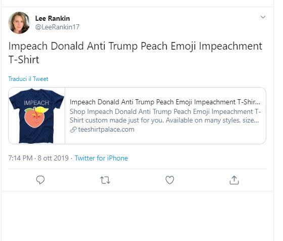 La parola "impeachment", che è la messa in stato d'accusa di un presidente che si pensa abbia commesso illeciti nell'esercizio delle proprie funzioni, ha al proprio interno il sostantivo "peach", che significa pesca.