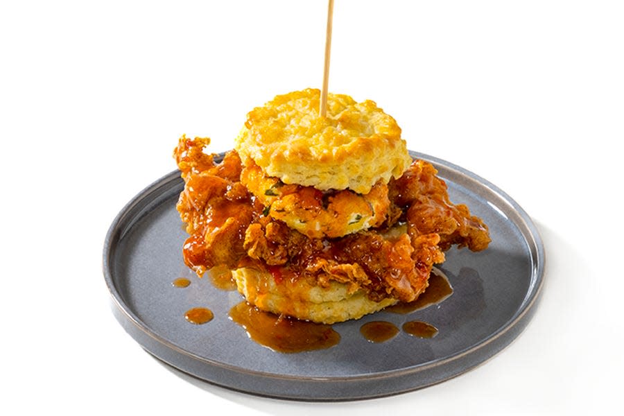 The Squawking Goat, a biscuit breakfast sandwich at Maple Street Biscuit Co., was featured on the Food Network.