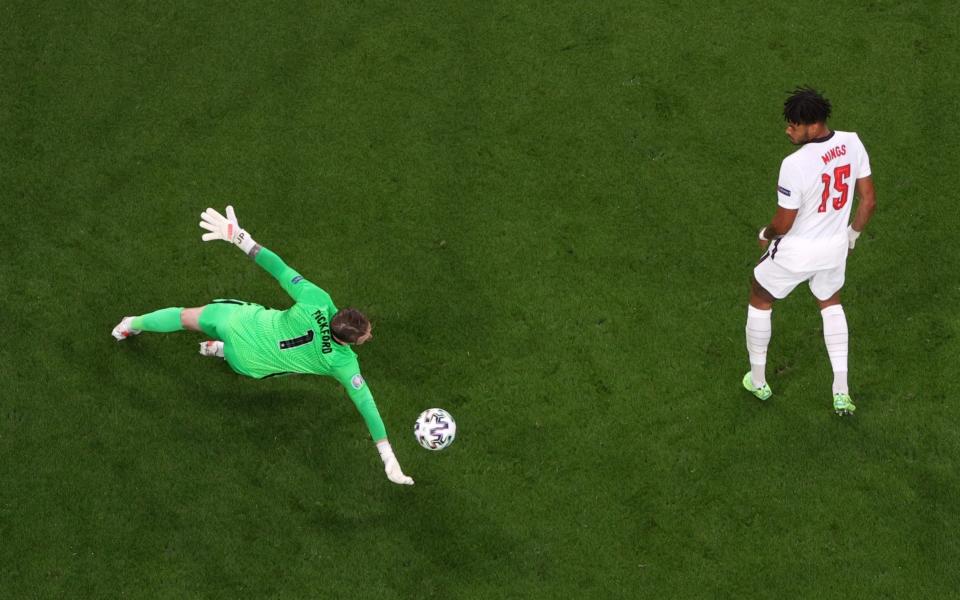 Jordan Pickford of England makes a save from a shot from Stephen O'Donnell  - Laurence Griffiths/Getty Images