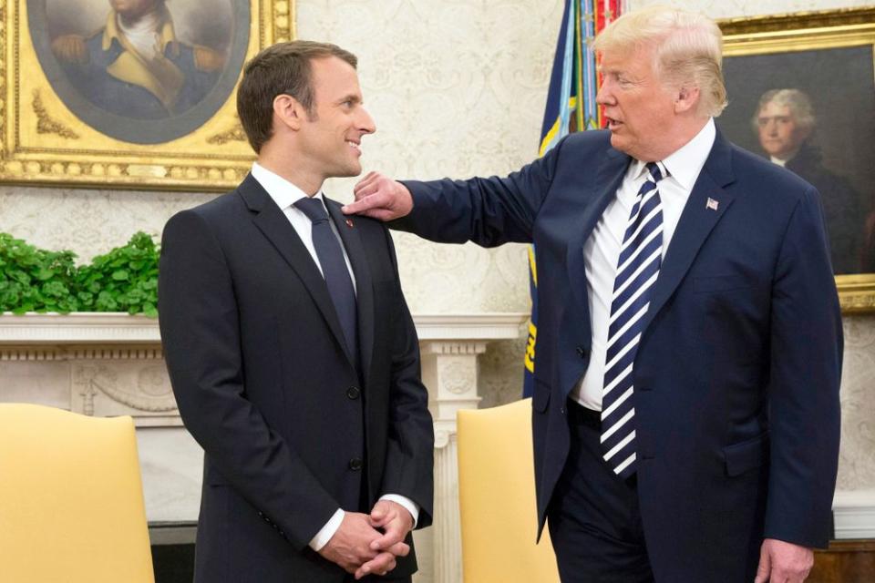 Emmanuel Macron (left) and Donald Trump