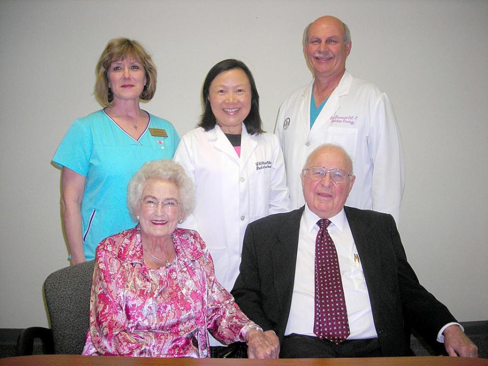 QUALITY CARE – Pauline and Don McInturff both say the dedication of Dr. Jui-Lien “Lillian” Chou and her staff, including Vicki McBride, R.T., and Rick Burrescia, PA-C, is evident in their patient care. Pauline, who is two-time survivor of breast cancer, credits early detection using Aurora dedicated breast MRI, as well as the support and love of her husband, for helping her beat breast cancer last spring.