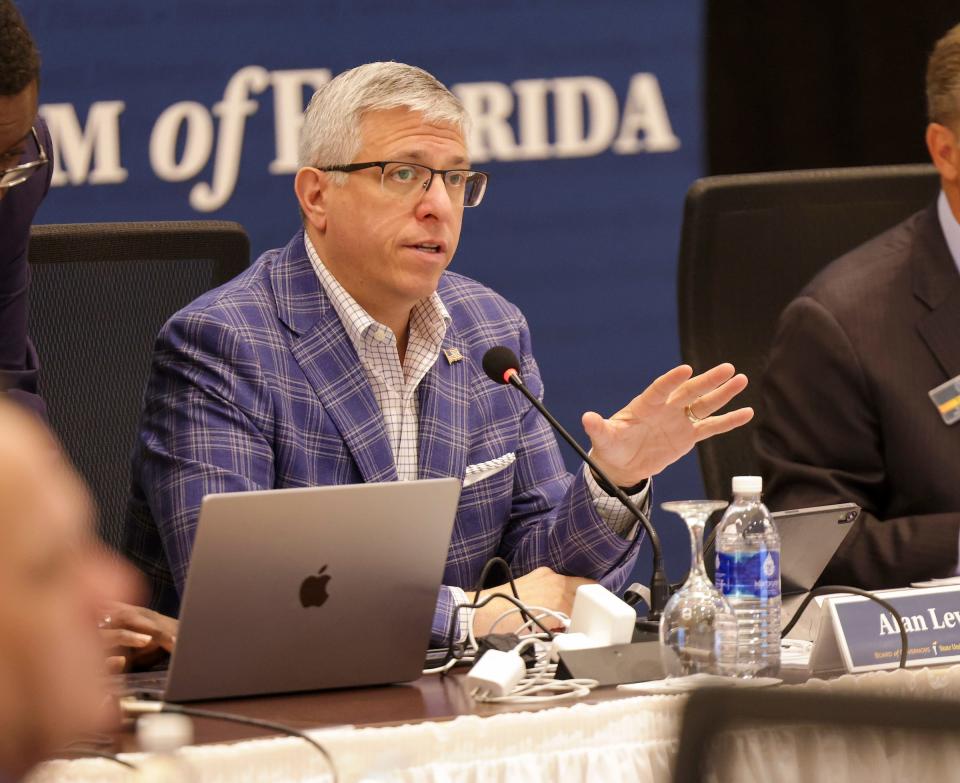 Alan Levine of the BOG speaks at FAMU during the Florida Board of Governors' meeting on Tuesday, March 28, 2023 in the University Grand Ball Room.