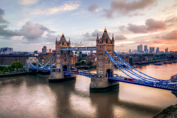 Tower Bridge Taken from City Hall, London, England