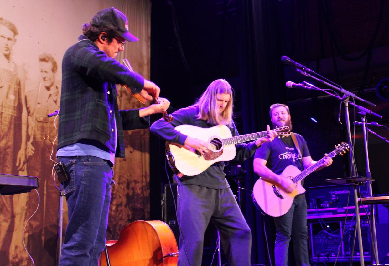 From left to right, Billy Contreras, Caleb Dillard and Joey Davis perform at historic Beacon Theatre on Easter 2024.