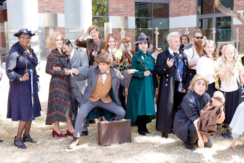 A group of cosplayers dressed as characters from the "Harry Potter" and "Fantastic Beasts" movies at San Diego Comic-Con.