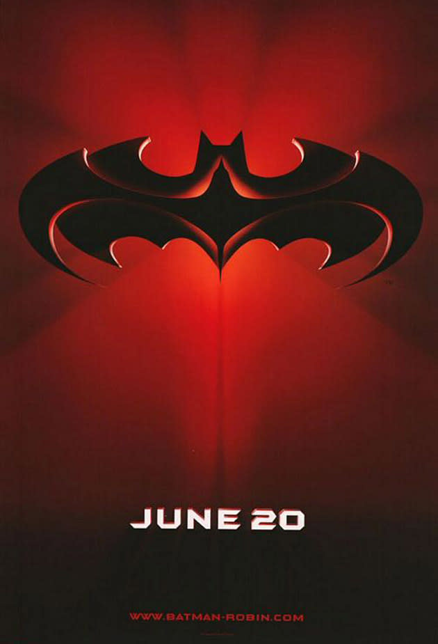 <b>‘Batman & Robin’ (1997)</b><br><br> An odd title that would have been better suited if Robin hadn’t already been in the last film, but ‘Batman & Robin & Bat-Girl’ just doesn’t have the same ring to it. This carries on the theme of posters before it, but is tarnished slightly by hindsight. <br><br><b>[Related feature: <a href="http://uk.movies.yahoo.com/the-dark-knight-rises--the-secrets-of-nolan%E2%80%99s-success.html" data-ylk="slk:The Dark Knight Rises - The secrets to Nolan's success;elm:context_link;itc:0;sec:content-canvas;outcm:mb_qualified_link;_E:mb_qualified_link;ct:story;" class="link  yahoo-link">The Dark Knight Rises - The secrets to Nolan's success</a> ]</b>