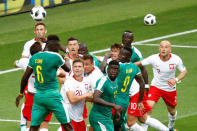 Soccer Football - World Cup - Group H - Poland vs Senegal - Spartak Stadium, Moscow, Russia - June 19, 2018 Poland and Senegal players in action REUTERS/Kai Pfaffenbach