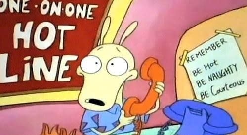 The Show: Rocko's Modern LifeHow surprising is it that the censors let it slide? *smokes pipe and stares into the distance* It was a different time. If there were a Louvre of Adult Jokes in Kids TV Shows and Movies, this would be its Mona Lisa. It defines the genre. That 