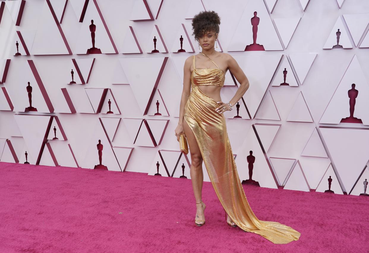 Andra Day Oscars red carpet 2021 (Chris Pizzello / AP)