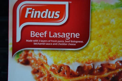 A Findus 320g beef lasagne frozen readymeal box taken on February 8, 2013. Hong Kong authorities ordered ParknShop, one of the biggest supermarket chains in the city, to remove lasagne made by frozen food giant Findus, one of the firms at the centre of the scandal