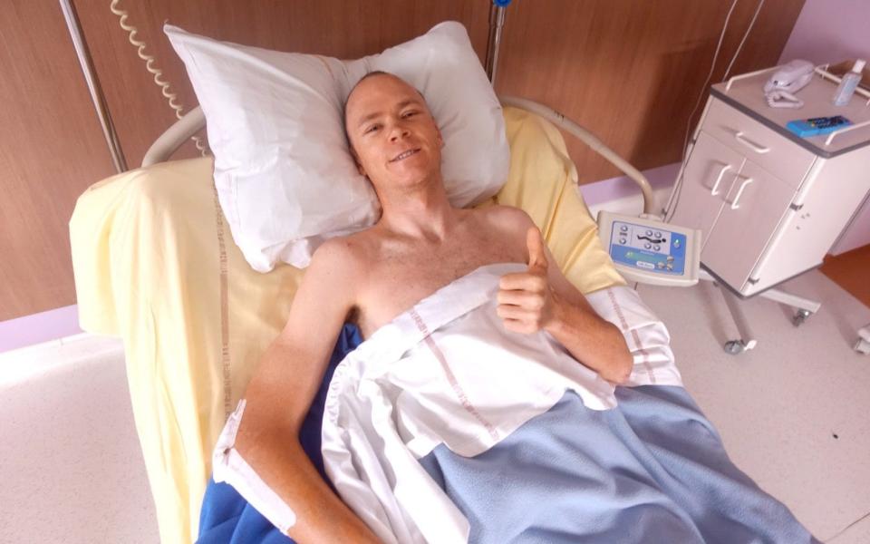 Chris Froome was in intensive care for a few days after his crash - Twitter