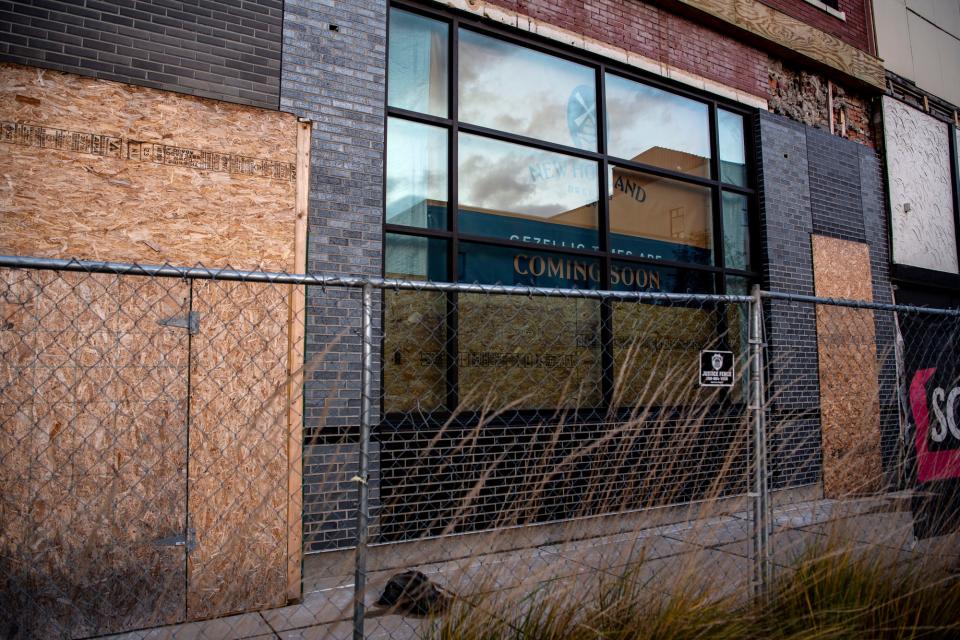 New Holland Brewing Co. remains under construction in Battle Creek, Michigan on Tuesday, Nov. 30, 2021. The brewery now plans to open in 2023. 